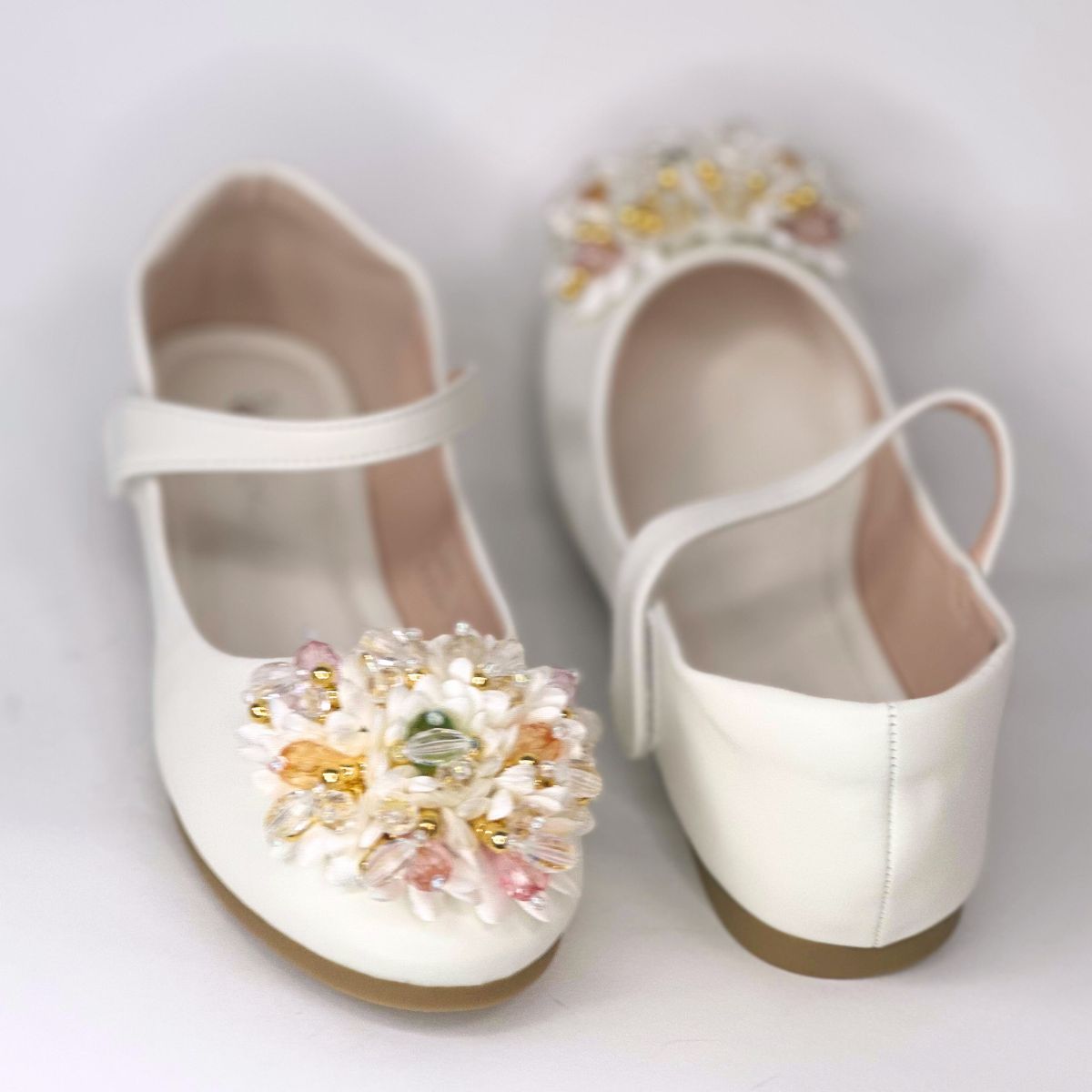 Girls Dress Shoes Mary Jane Flat with Rhinestone - S0034