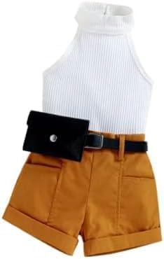 Girl Summer Clothes Halter Tops + Short 2 pieces Set