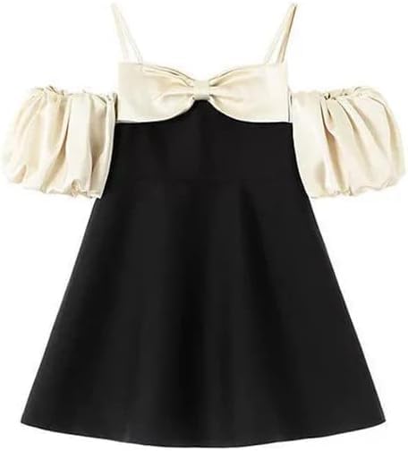 Sophisticated Summer Dress for Girls Off-The-Shoulder + Charming Bow G0119