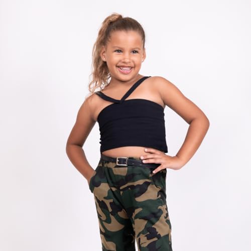 Fall clothes for girls - Sleeveless black top + Camouflage pants - G0032