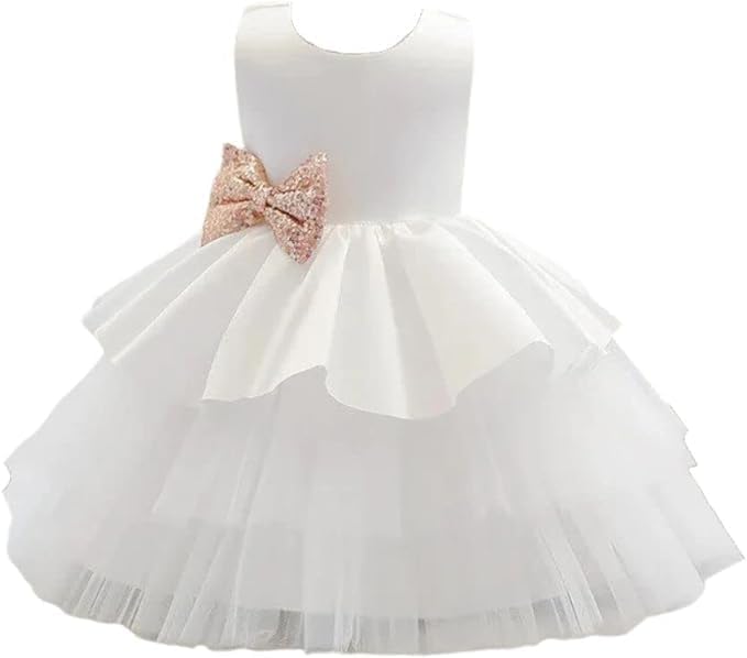 Satin dress and tulle skirt - Fall dresses for girls' birthdays - G0110