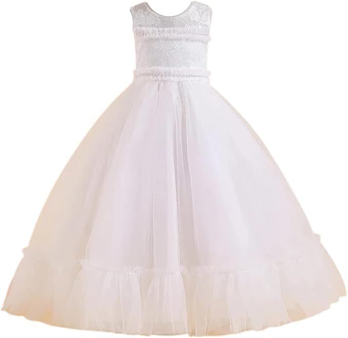 Girl Dresses Wedding Bridesmaid Chiffon Floral Maxi Princess Pageant - G0037