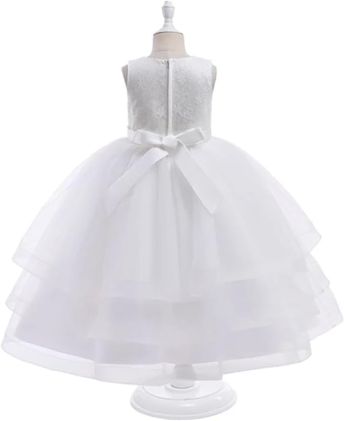 Girls' Floral Lace Tiered Dress