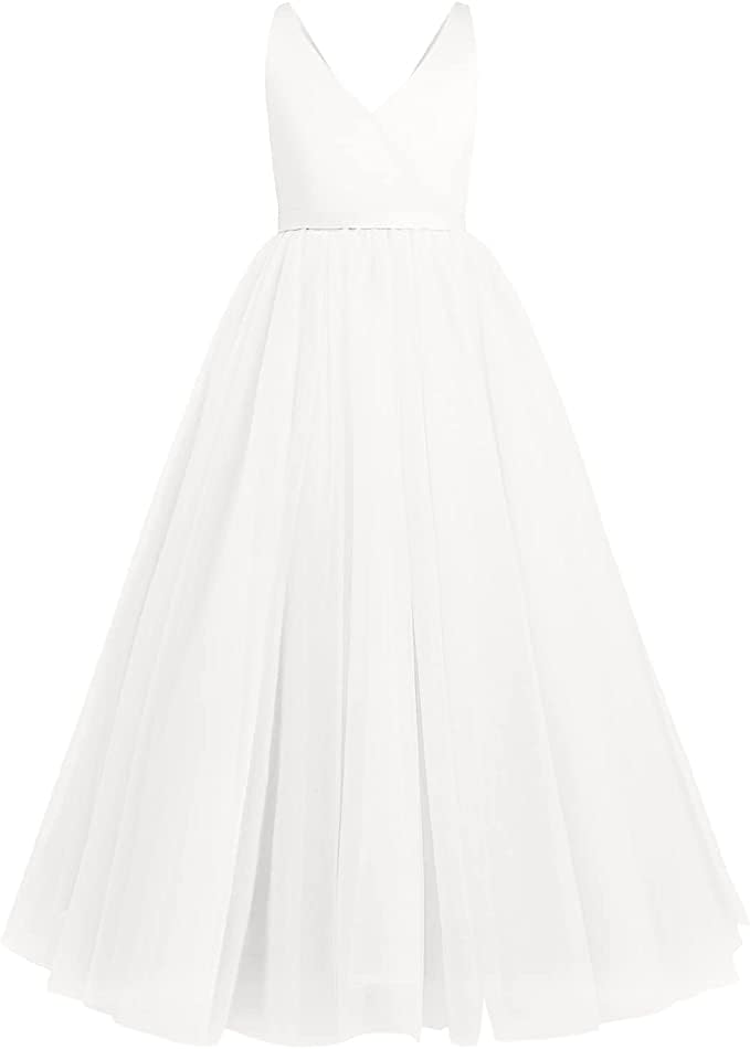 Tulle Bridesmaid Dress Girl Ball Gown with Bow - G0127