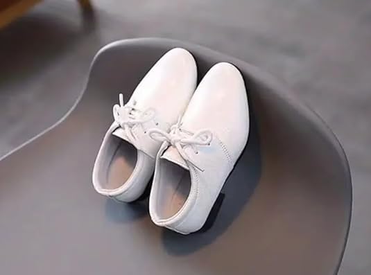 Boy's Oxford Dress Shoes Elegant Leather Shoes Black White - S0016