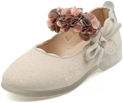 Baby and Girls Dress Shoes Mary Jane Flats with Flowers - S0005