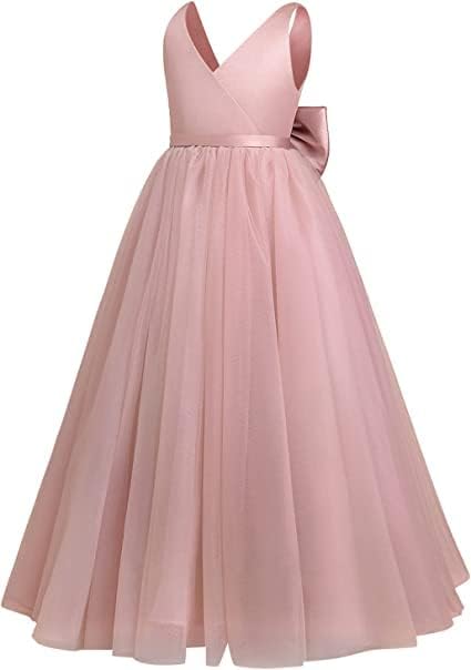 Tulle Bridesmaid Dress Girl Ball Gown with Bow - G0127