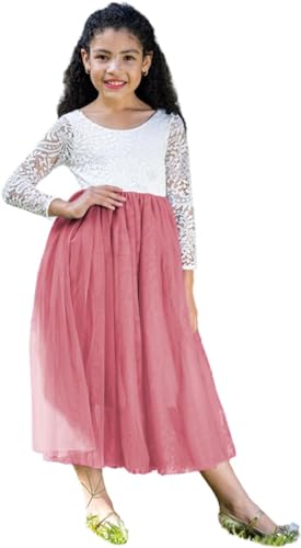 Party Flower Girl Dress with Lace Back A-Line Straight - Fall Dress G0100