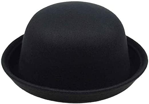 Cute Girls Wool Felt Bowler Hat with Roll up Brim