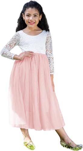 Party Flower Girl Dress with Lace Back A-Line Straight - Fall Dress G0100