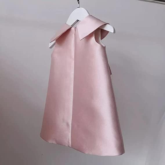 Girl's Satin Dress Above The Knees with Pearl Details - G0050