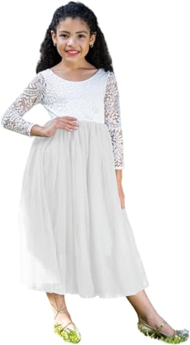 Party Flower Girl Dress with Lace Back A-Line Straight - Fall Dress G0100