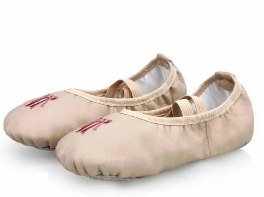 Ballet Dance Shoes for Girls Split Sole Embroidered Bow Design - S0013
