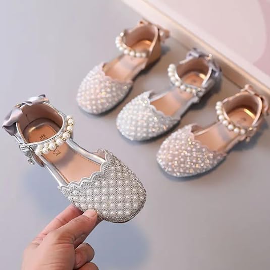 Girls Dress Shoes Mary Jane Style with Pearls - S0036