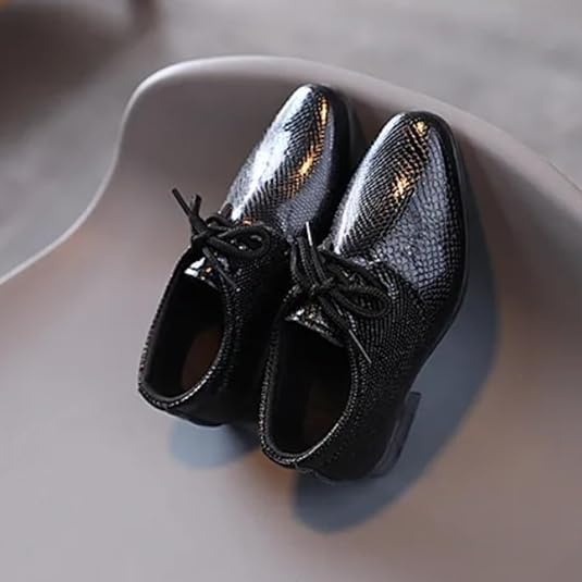 Boy's Oxford Dress Shoes Elegant Leather Shoes Black White - S0016