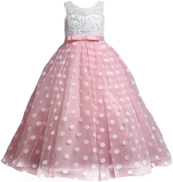 Long Tulle Dress with Polka dots and lace for Bridesmaids and Birthdays - G0090