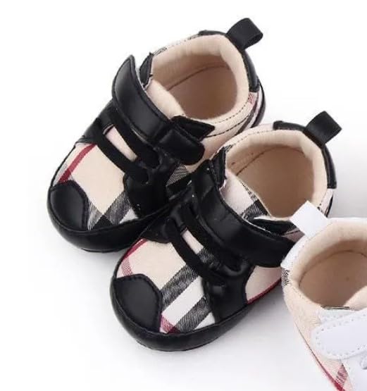 Baby Boys Pre Walker Shoes Anti-Slip Plaid Soft Sole Autumn Spring - S0006
