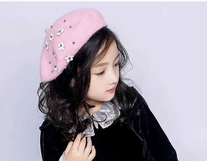 Girls Winter Wool Beret Classic French Style
