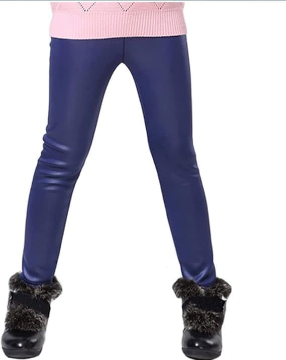 Girls' Winter Faux Leather Leggings - G0076