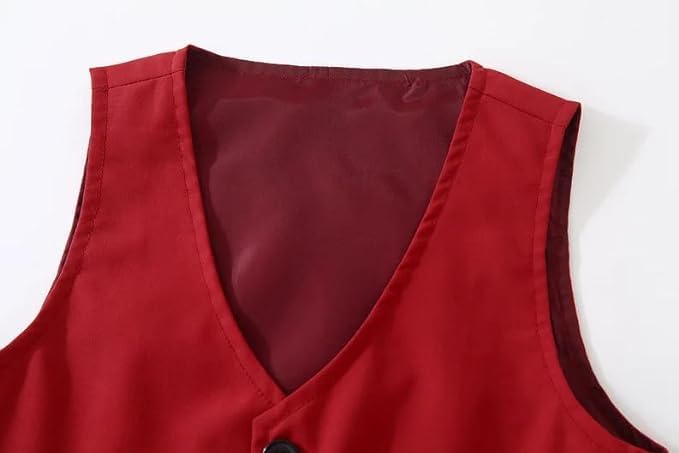 Toddler Boys Christmas Outfit Formal Suit Long Sleeve Shirt + Pants + Vest + Tie - B0029