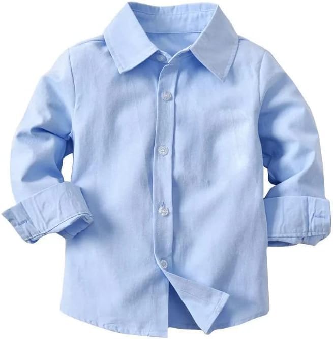 Boys Long Sleeve Shirt + Jeans + Suspenders & Bow Tie 4 pcs Set - B0011