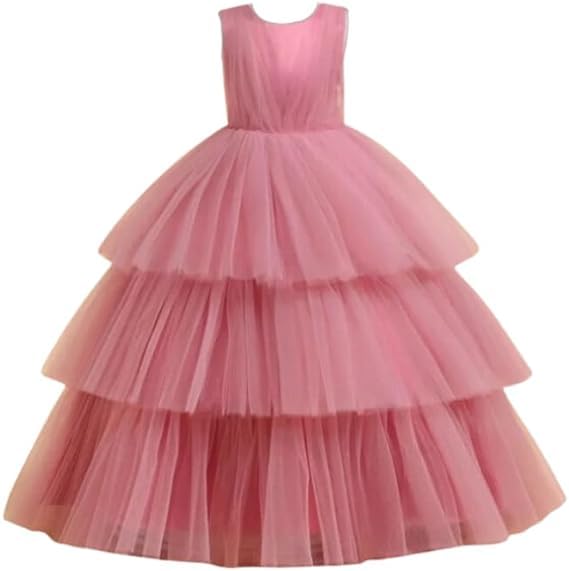 Elegant Long Tulle Dress with Layered Skirt for Special Occasions - G0027