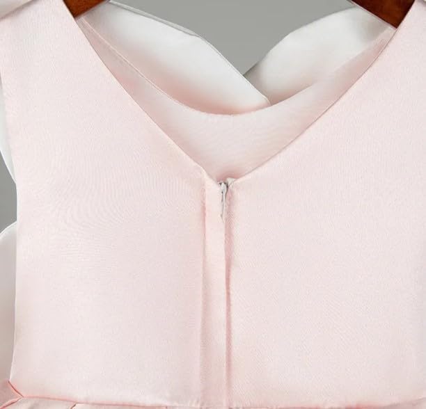 Girl's Satin Dress with Large Flower on The Chest - G0051