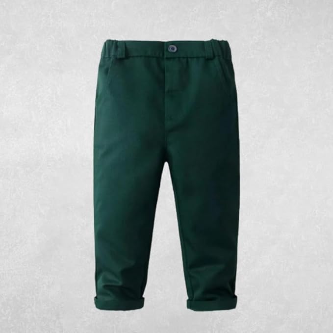 Toddler Boys Christmas Outfit Formal Suit Long Sleeve Shirt + Pants + Vest + Tie - B0029