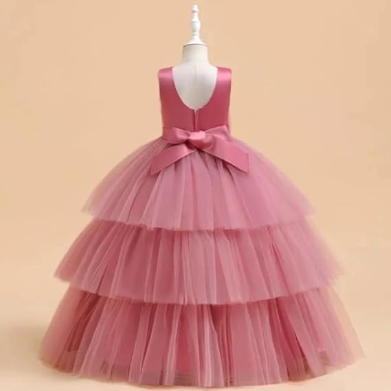 Elegant Long Tulle Dress with Layered Skirt for Special Occasions - G0027