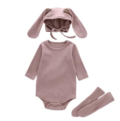Baby Easter Bunny Set Baby romper suit + Long Ears Bunny Hat + Socks - C0001