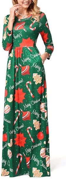 Women's Christmas Long Lenght Dress Long Sleeves Winter Outfit
