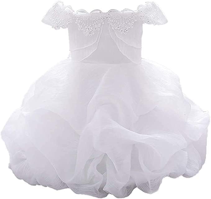 Birthday Dress for Little Girl, Short Sleeve Silk Dress - G0017