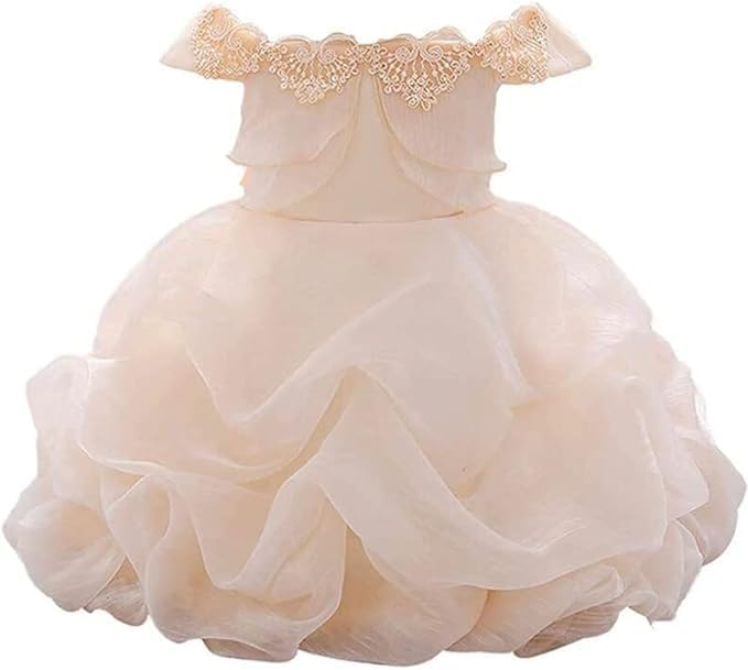 Birthday Dress for Little Girl, Short Sleeve Silk Dress - G0017