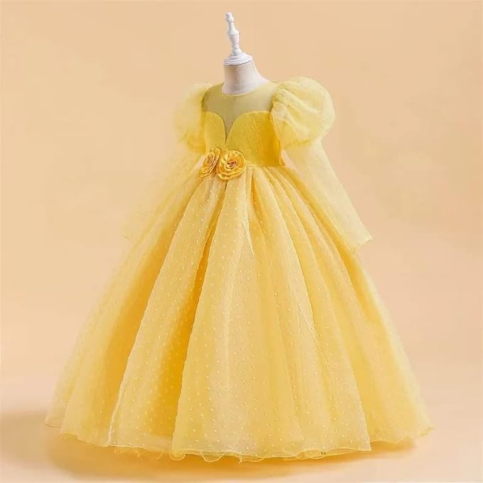 Princess Dress Long Sleeve Puffed Shoulders for Girls - G0098