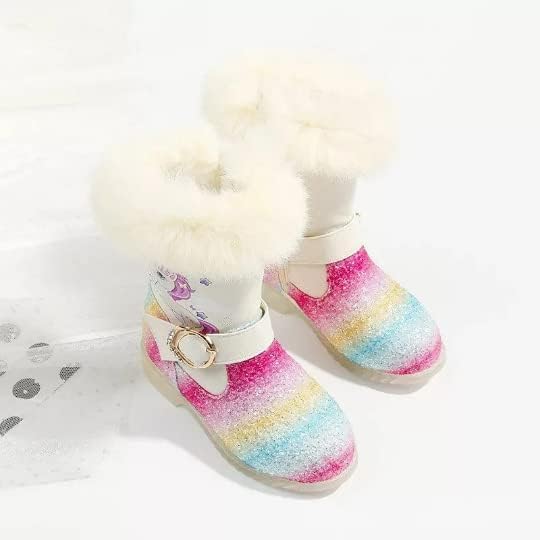 Winter unicorn ankle high boots for girls