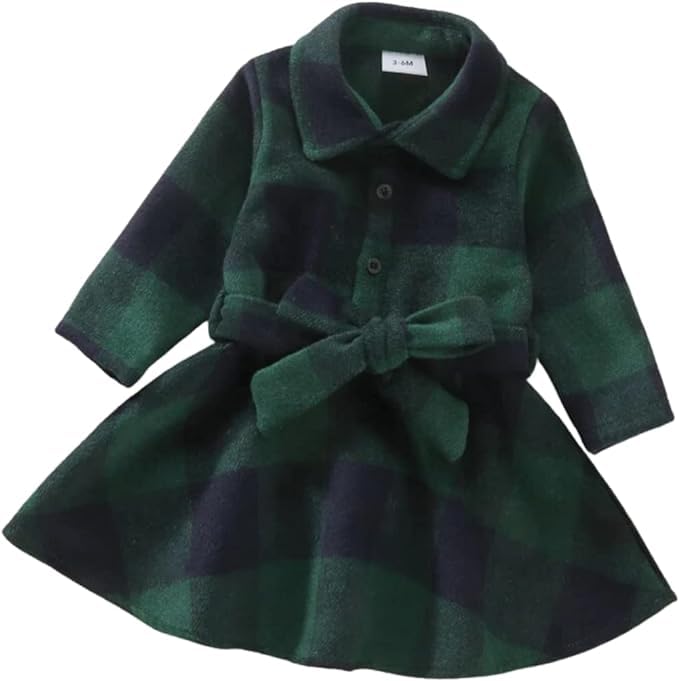 Winter Plaid Dress for Girls Special for Holidays G0137