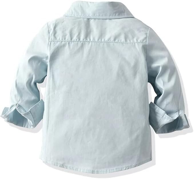 Boys Elegant Shirt + Vest + Pants & Red Bow Tie 4pcs Set - B0010