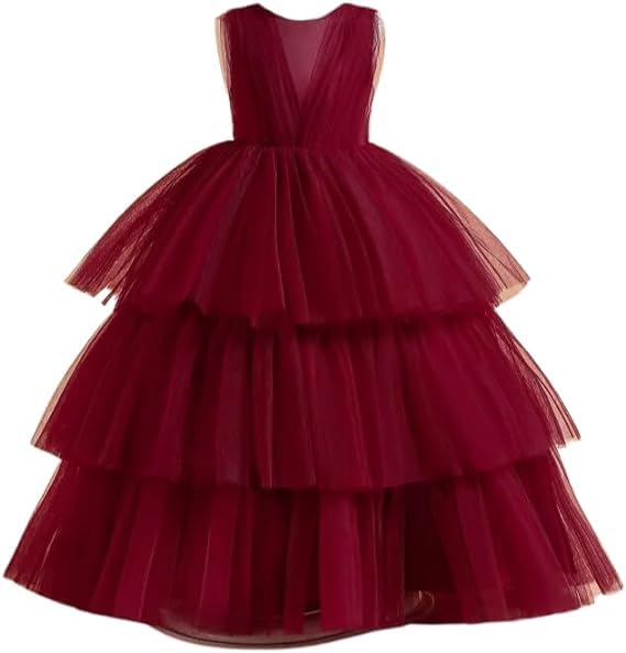 Elegant Long Tulle Dress with Layered Skirt for Special Occasions - G0027