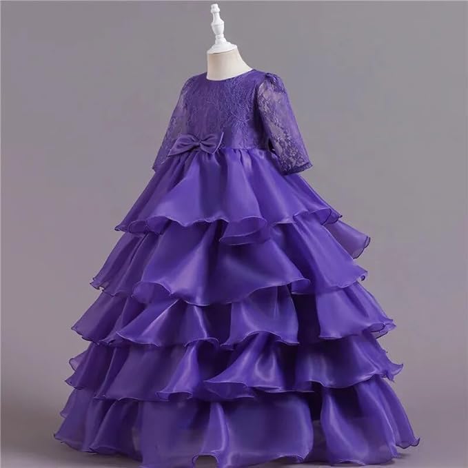 Embroidery Girl Dress with Cascade Organza Girl - G0031