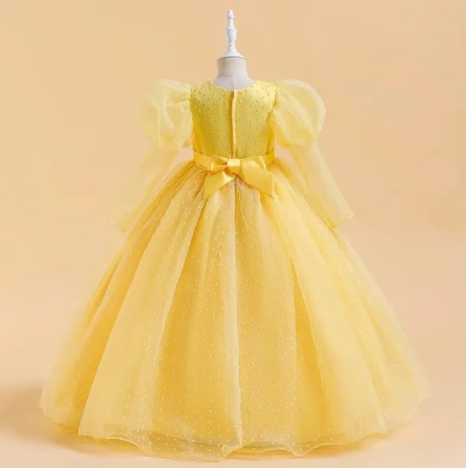 Princess Dress Long Sleeve Puffed Shoulders for Girls - G0098