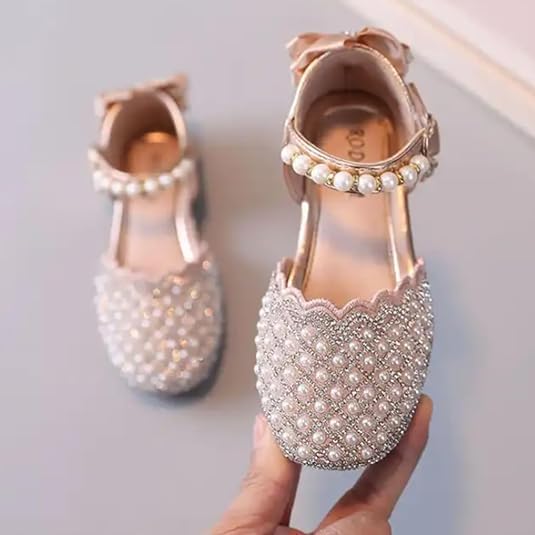 Girls Dress Shoes Mary Jane Style with Pearls - S0036