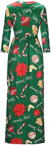 Women's Christmas Long Lenght Dress Long Sleeves Winter Outfit