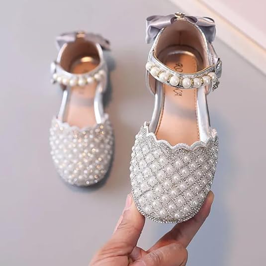 Girls Dress Shoes Mary Jane Style with Pearls - S0036