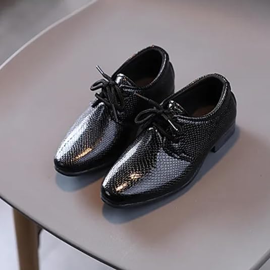 Boy's Oxford Dress Shoes Elegant Leather Shoes Black White - S0016