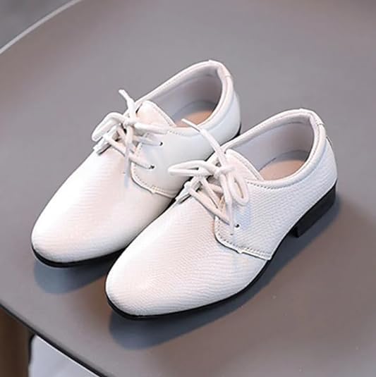Boy's Oxford Dress Shoes Elegant Leather Shoes Black White - S0016