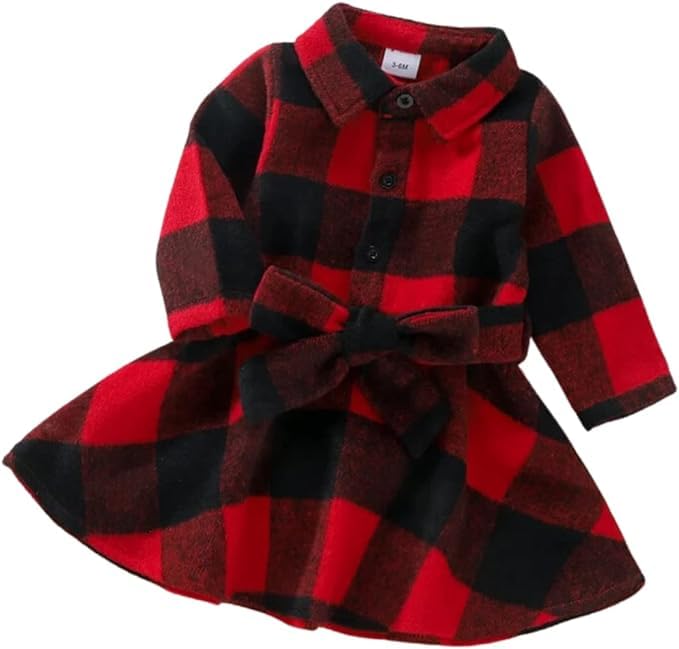 Winter Plaid Dress for Girls Special for Holidays G0137