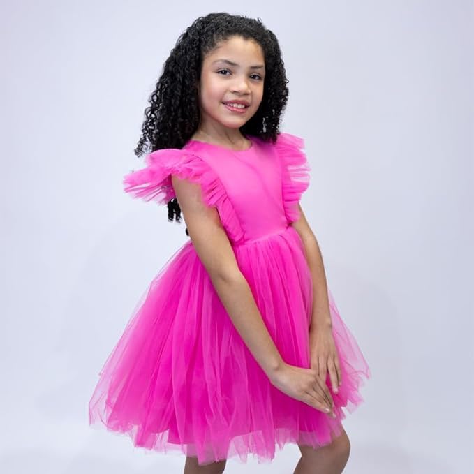Tulle Tutu Girl Dress with Princess Sleeves - G0131
