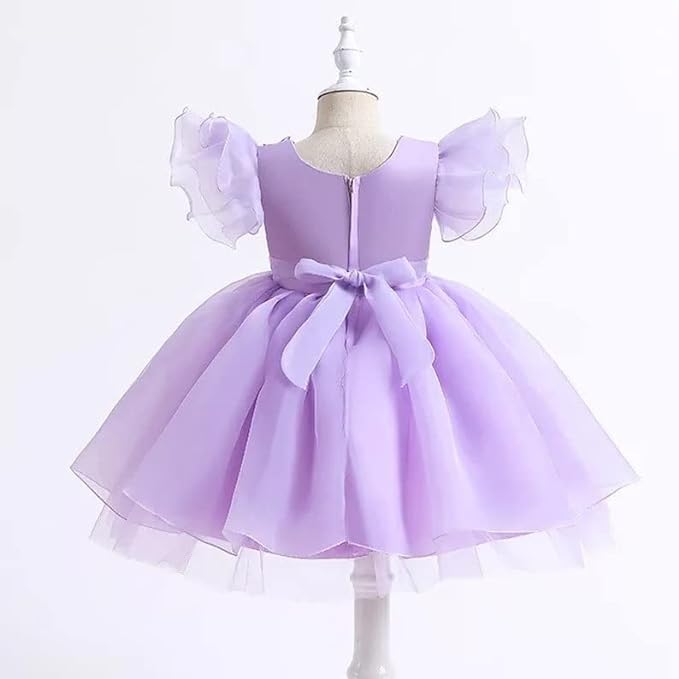 Butterfly Organza Tulle Dress with Ruffles for Girls - G0022