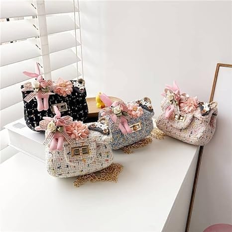 Mini handbag for girls in checkered pattern