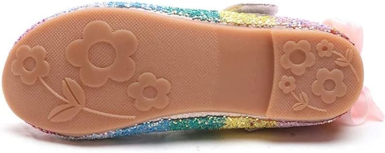 Girl's Rainbow Glitter Mary Jane Shoes Flats Birthday Summer Spring - S0028
